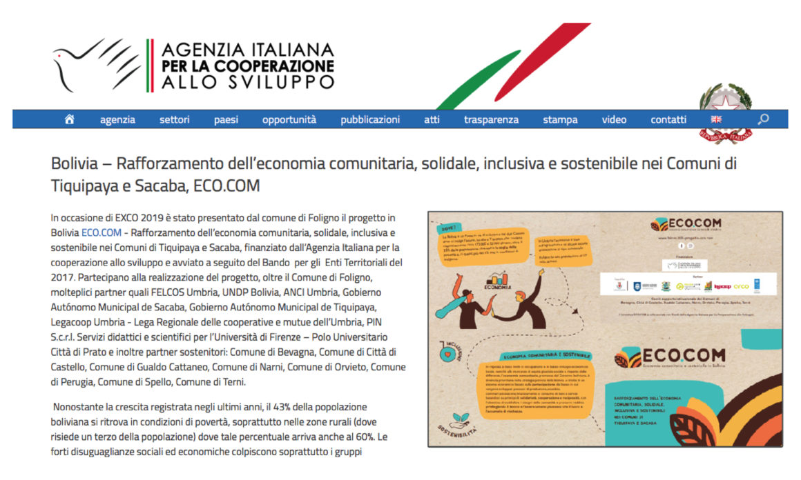 L’Agenzia Italiana per la Cooperazione allo Sviluppo parla di noi
